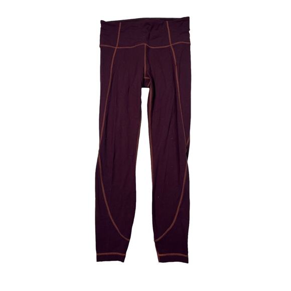 Athleta Salutation Capri Power Vita Crop Leggings Maroon Womens Small - Picture 1 of 6